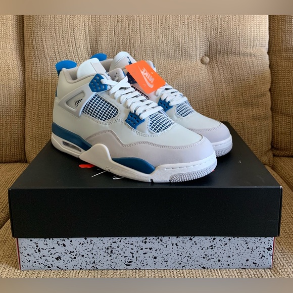 Nike Air Jordan 4 Retro Military Blue 2024 Men's Size 12 FV5029-141 NEW Sneakers - Picture 3 of 11